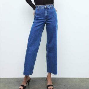 Zara MARINE Straight High Rise Jeans💙